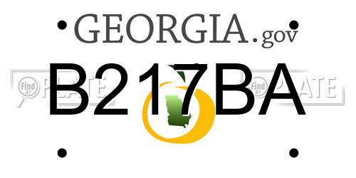 B217BA Georgia License Plate