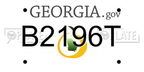 B2196T Georgia License Plate
