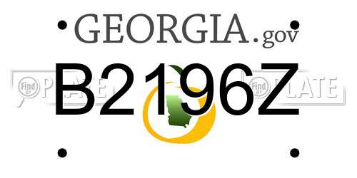 B2196Z Georgia License Plate