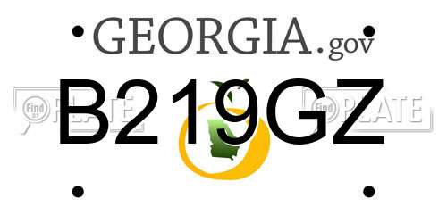 B219GZ Georgia License Plate
