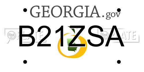 B21ZSA Georgia License Plate