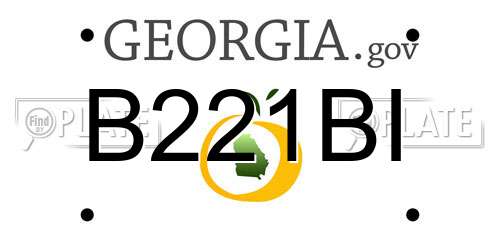 B221BI Georgia License Plate