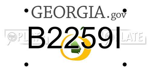 B2259I Georgia License Plate