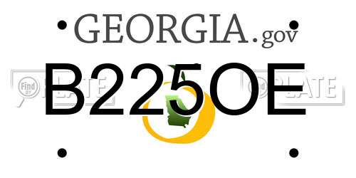 B225OE Georgia License Plate