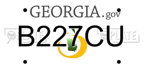 B227CU Georgia License Plate