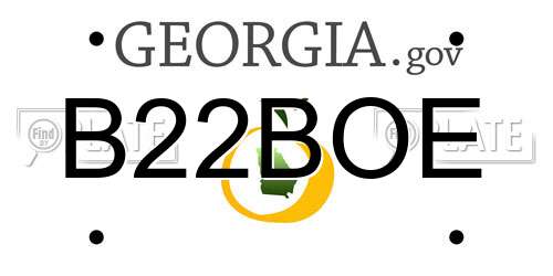 B22BOE Georgia License Plate