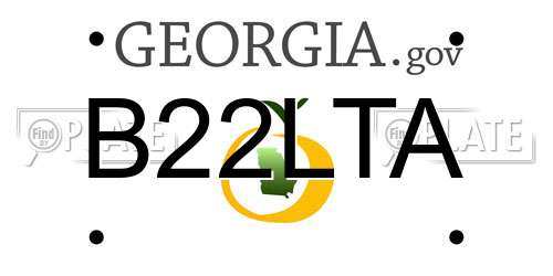 B22LTA Georgia License Plate