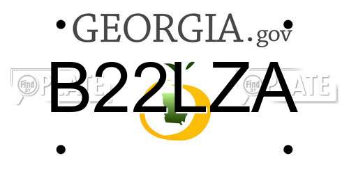 B22LZA Georgia License Plate