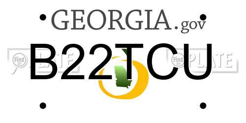 B22TCU Georgia License Plate