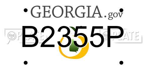 B2355P Georgia License Plate