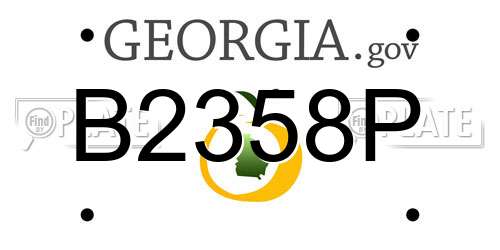 B2358P Georgia License Plate