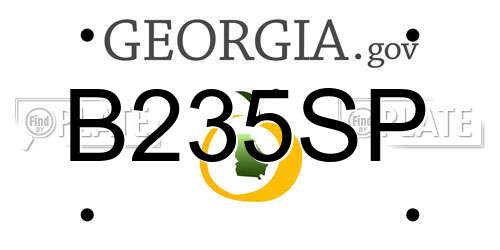 B235SP Georgia License Plate
