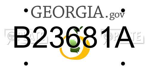 B23681A Georgia License Plate