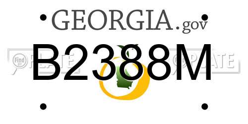B2388M Georgia License Plate