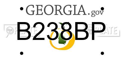B238BP Georgia License Plate