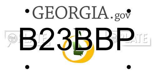 B23BBP Georgia License Plate