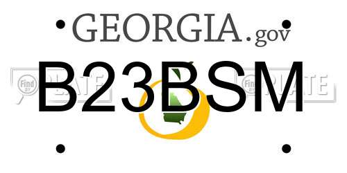 B23BSM Georgia License Plate
