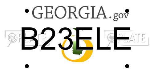 B23ELE Georgia License Plate