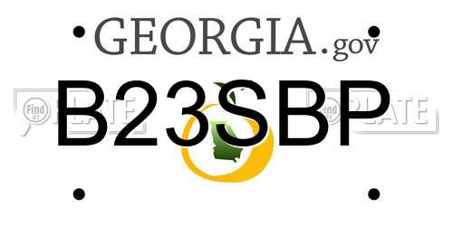 B23SBP Georgia License Plate