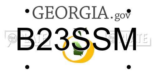 B23SSM Georgia License Plate