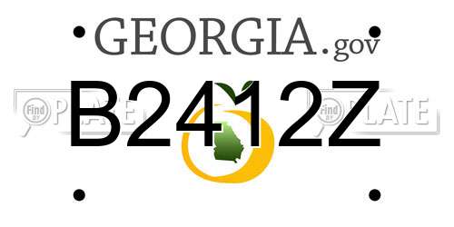 B2412Z Georgia License Plate