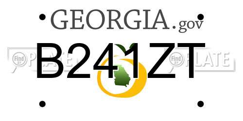 B241ZT Georgia License Plate
