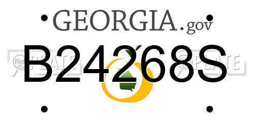 B24268S Georgia License Plate