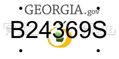 B24369S Georgia License Plate