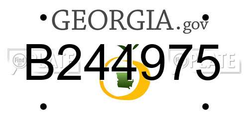B244975 Georgia License Plate