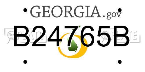 B24765B Georgia License Plate