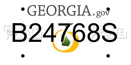 B24768S Georgia License Plate