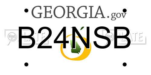 B24NSB Georgia License Plate