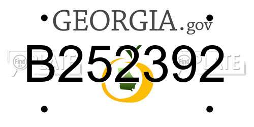 B252392 Georgia License Plate