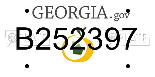 B252397 Georgia License Plate