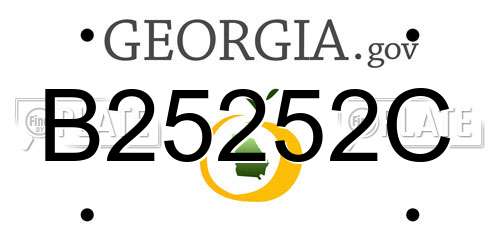 B25252C Georgia License Plate