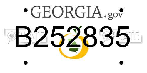 B252835 Georgia License Plate
