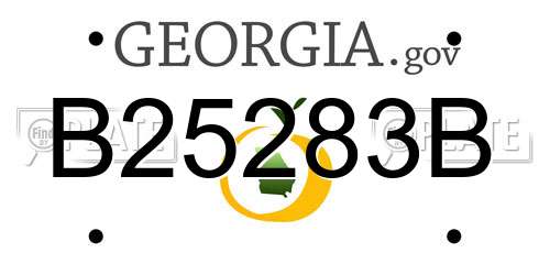 B25283B Georgia License Plate