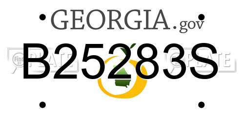 B25283S Georgia License Plate