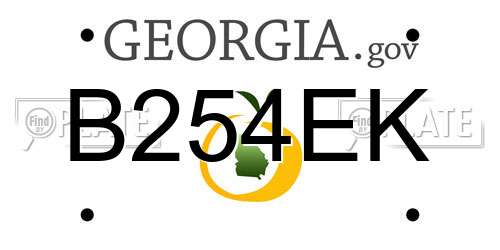 B254EK Georgia License Plate