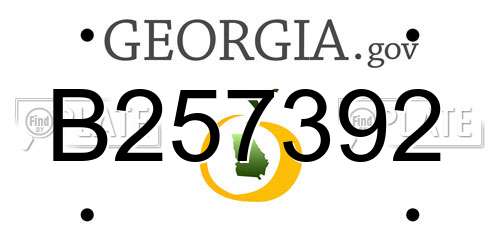 B257392 Georgia License Plate