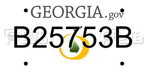 B25753B Georgia License Plate