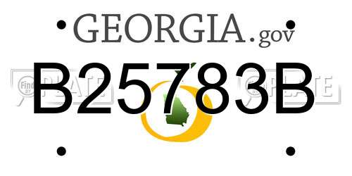 B25783B Georgia License Plate