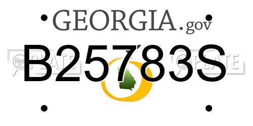 B25783S Georgia License Plate