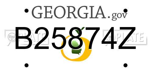 B25874Z Georgia License Plate