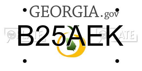 B25AEK Georgia License Plate
