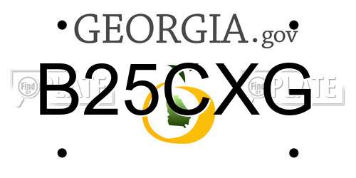 B25CXG Georgia License Plate