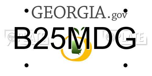 B25MDG Georgia License Plate