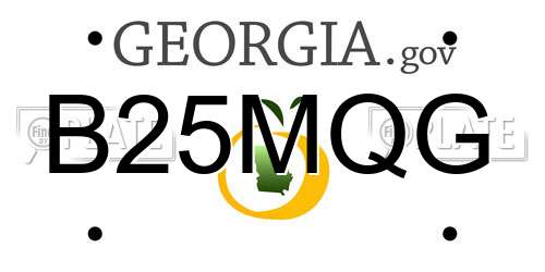 B25MQG Georgia License Plate