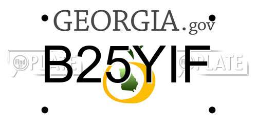 B25YIF Georgia License Plate