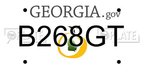 B268GT Georgia License Plate